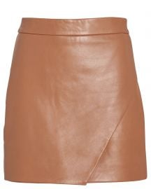 Wrap Leather Mini Skirt by Mason by Michelle Mason at Intermix