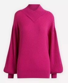 Wrap-Neck Balloon-Sleeve Merino Wool Knit Jumper  Liberty at Liberty London