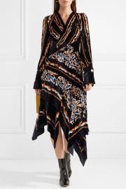 Wrap-effect printed velvet midi dress by Peter Pilotto at Net A Porter