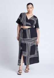 Wrapover Printed Skirt ELOQUII at Eloquii