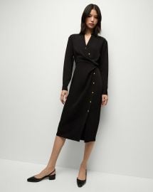 Wright Midi Dress in Black Shirt Dress at Veronica Beard