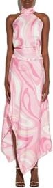 Wuitrie Two Piece Skirt Set for Women Summer Fashion Printed Satin Hanging Backless Top Irregular Midi Skirt Trendy Set at Amazon