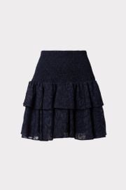 Wyatt Leopard Jacquard Skirt in Navy at Milly