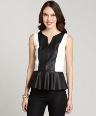 Wyatt Mixed Media Peplum Top at Bluefly