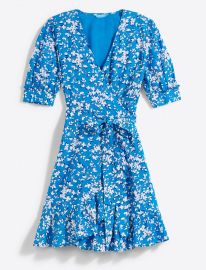 Wynonna Wrap Dress in Bluebell Shadow Floral at Draper James