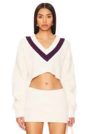 X DANIELLE GUIZIO Crop Rib Knit Pullover Sweater at Revolve