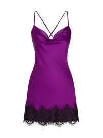 X Intima Elegance in Purple Satin Dress With Lace at Wolf & Badger