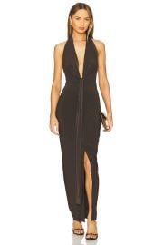 X Revolve Tie Front Halter Gown at Revolve