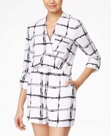 XOXO Juniors Printed Surplice Romper at Macys