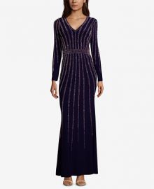 XSCAPE Vertical-Embellished Evening Gown Women -  Dresses - Macy s at Macys