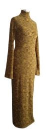 Xs 6 Mustard Black Rib Knit Long Dress Hampm Long Sleeve Bodycon Dress eBay at eBay