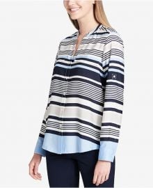 Y Neck blouse by Calvin Klein at Macys