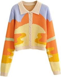 Y2K Button Down Casual Knit Sweaters by GuliriFei at Amazon at Amazon