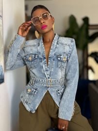YAS EDIT Ostia Denim Blazer Final Sale at Young at Style