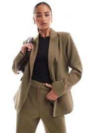 YAS tailored single breasted blazer in taupe - part of a set at ASOS