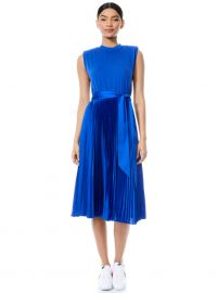 YUKI STRONG SHOULDER MIDI DRESS at Alice + Olivia