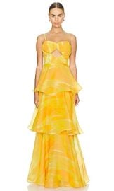 Yaura Keta Dress In Aquarelle Yellow at Revolve