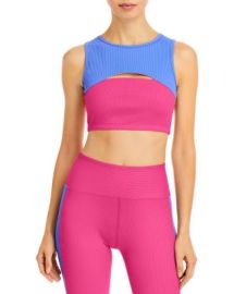 Year of Ours Ribbed Front Cutout Sports Bra Bloomingdales at Bloomingdales