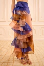 Yelena Ruffle Organza Skirt - Moontide Sheer High Waisted Midi Skirt - Ulla Johnson at Ulla Johnson