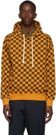 Yellow  Brown Checkerboard Hoodie by JW Anderson on Sale at ssense