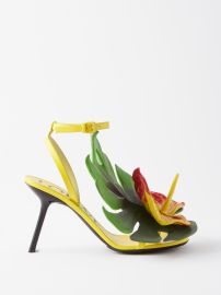 Yellow Anthurium 90 appliqu leather sandals LOEWE FASHION US at Matches