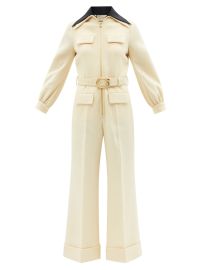 Yellow Belted wool-crepe jumpsuit  Gucci  FASHION US at Matches