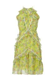 Yellow Floral Midi Dress at Rent the Runway