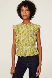 Yellow Flutter Sleeve Top by Marissa Webb Collective Rent the Runway at Rent the Runway