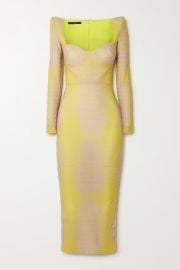 Yellow Lennon printed neon stretch-jersey midi dress ALEX PERRY NET-A-PORTER at Net a Porter