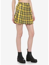 Yellow Plaid Pleated Chain Skirt  Hot Topic at Hot Topic