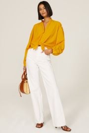 Yellow Tie Front Shirt by TOME Collective for 40 Rent the Runway at Rent the Runway