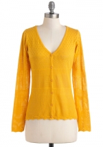 Yellow cardigan at Modcloth