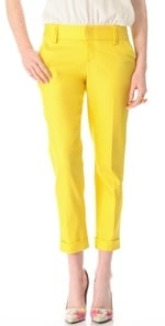 Yellow cropped pants by Alice and Olivia at Shopbop