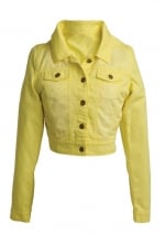 Yellow denim jacket from Delias at Delias