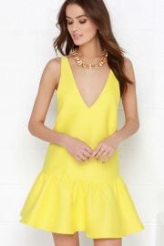 Yellow drop waist dress at Lulus