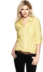 Yellow gingham shirt at Gap