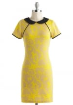 Yellow peter pan collar dress at Modcloth