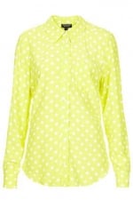 Yellow polka dot shirt by Topshop at Topshop