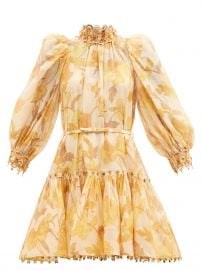 Yellow print Tempo floral-print organza mini dress  Zimmermann  FASHION US at Matches