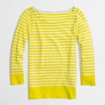 Yellow striped boatneck tee at J. Crew