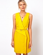 Yellow wrap dress at ASOS at Asos