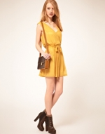 Yellow wrap dress from ASOS at Asos