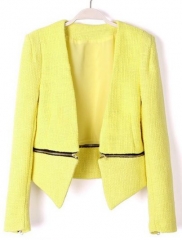 Yellow zipper blazer at She Inside