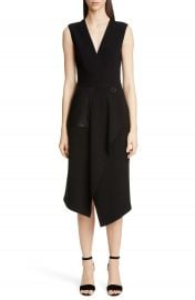 Yigal Azrou  l Leather Pocket Mechanical Stretch Midi Dress   Nordstrom at Nordstrom