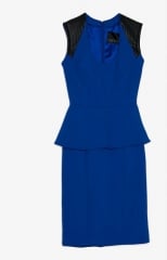 Yigal Azrouel Blue Peplum Dress at Intermix