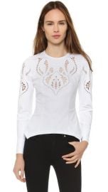 Yigal Azrouel Embroidered Peplum Shirt at Shopbop