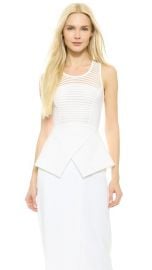 Yigal Azrouel Mesh Ottoman Peplum Top at Shopbop