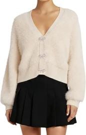 Yimoon Cropped Fuzzy Cardigan Sweaters for Women Bow Sweater at Amazon