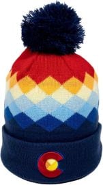 YoColorado Argyle Colorado Pom Pom Beanie - Mountain Winter Hats for Men or Women at Amazon