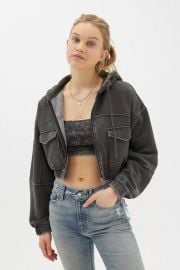 Yogi Fleece Cropped Hoodie Sweatshirt at Urban Outfitters